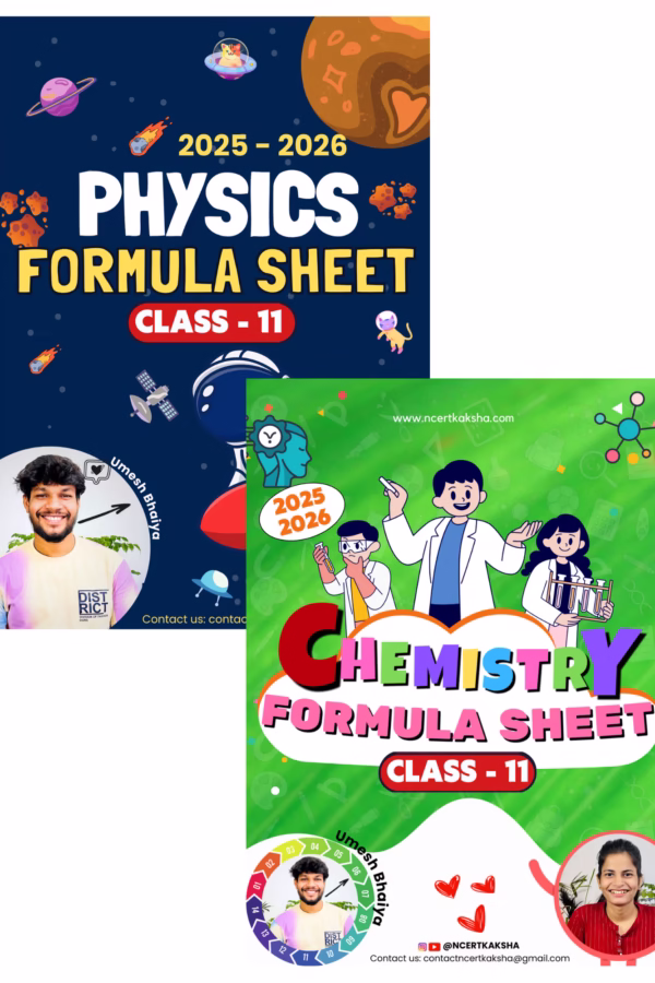 Class 11th Physics Chemistry Formula Sheet 2025-26