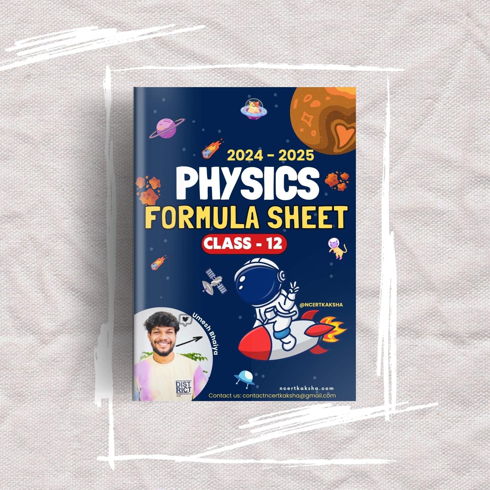 Printed Class 12 Physics Formula Sheet / Book