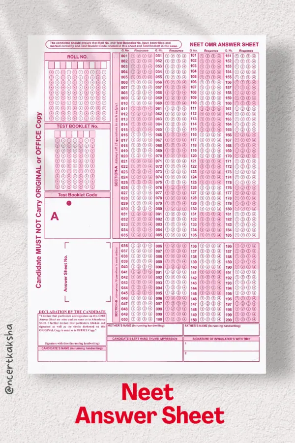 NEET OMR Answer Sheets for Practice